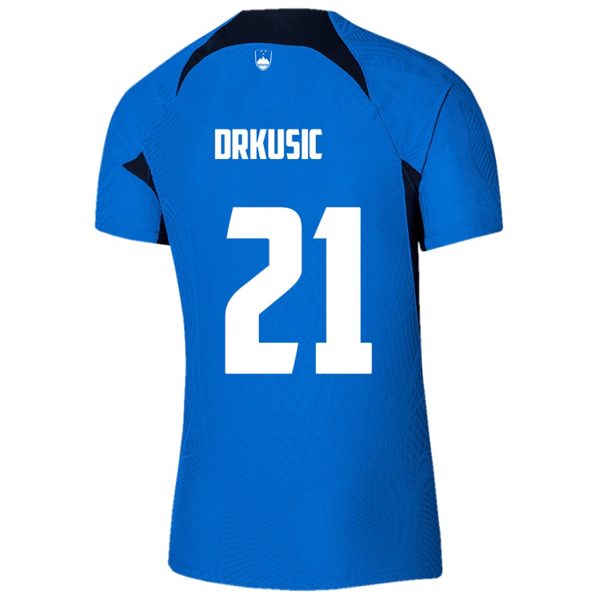 Niño Camiseta Eslovenia Vanja Drkusic #21 Azul 2ª Equipación 24-26 La Camisa México