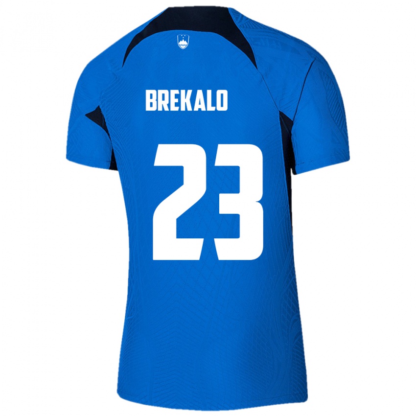 Niño Camiseta Eslovenia David Brekalo #23 Azul 2ª Equipación 24-26 La Camisa México