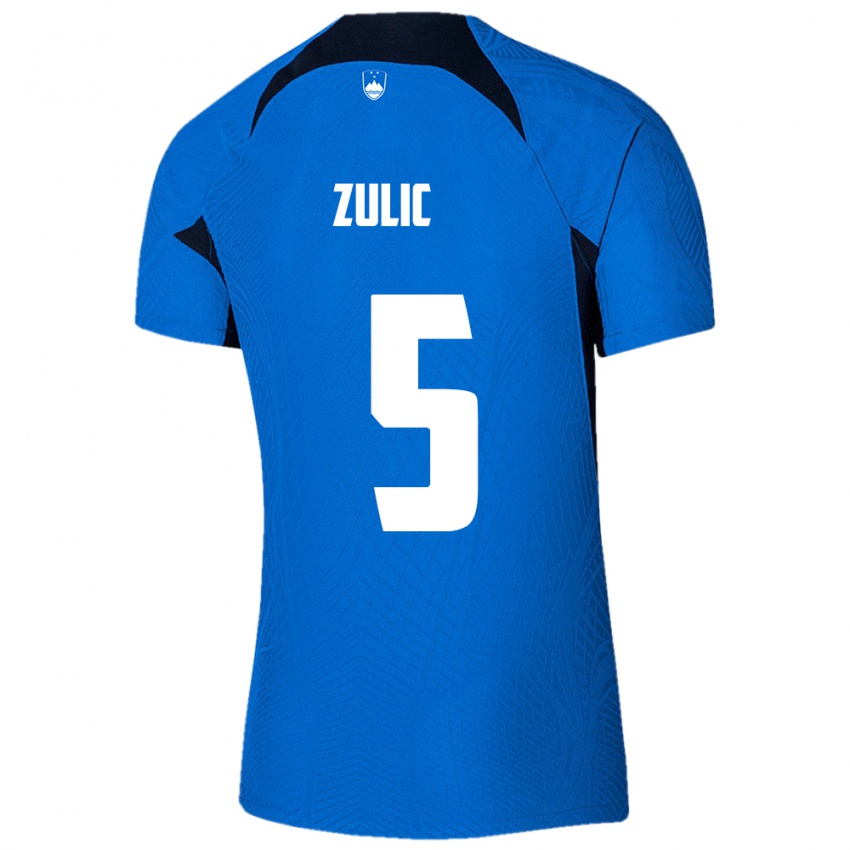 Niño Camiseta Eslovenia Anel Zulic #5 Azul 2ª Equipación 24-26 La Camisa México