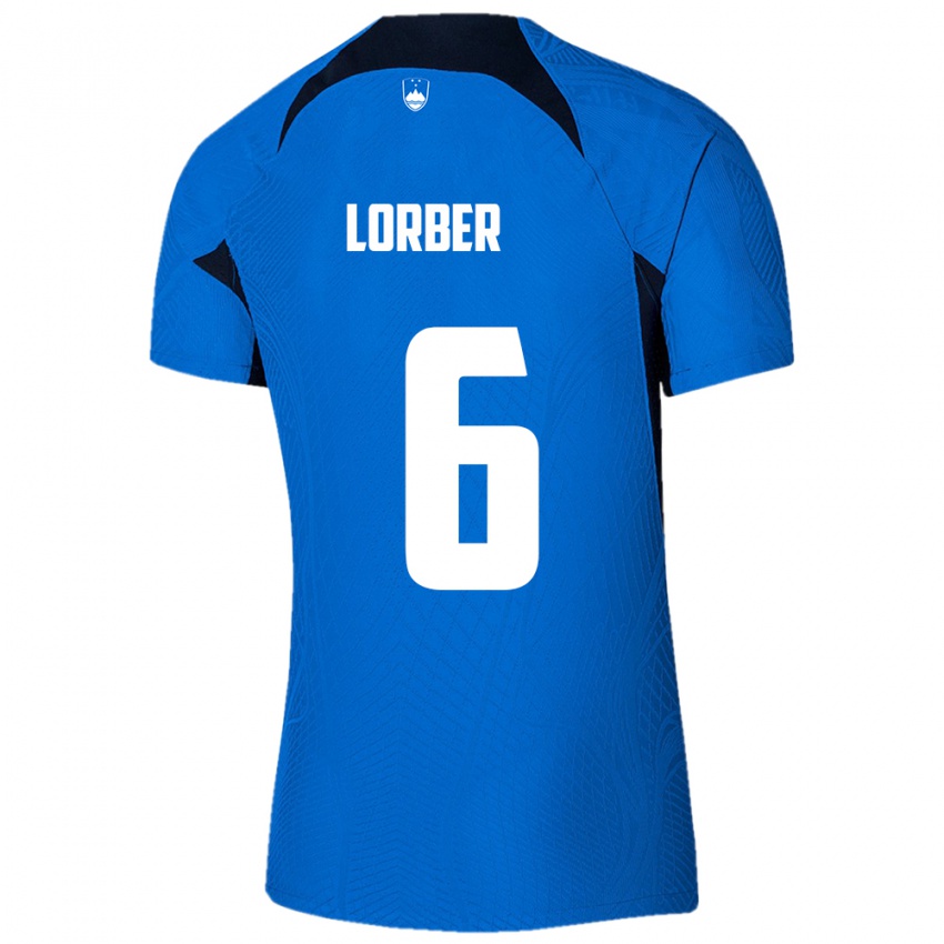 Niño Camiseta Eslovenia Marcel Lorber #6 Azul 2ª Equipación 24-26 La Camisa México