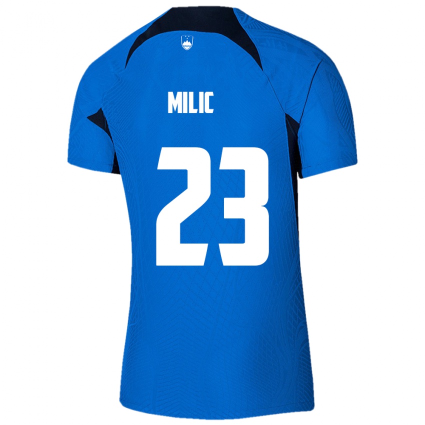 Niño Camiseta Eslovenia Nino Milic #23 Azul 2ª Equipación 24-26 La Camisa México