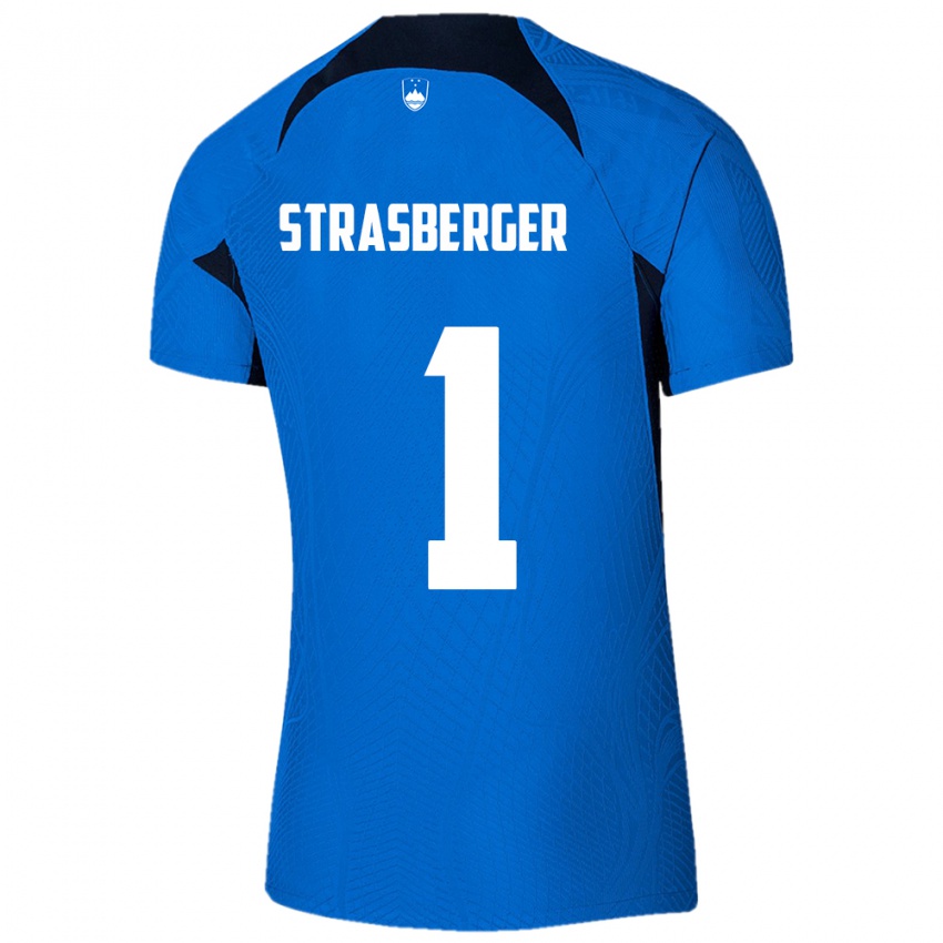 Niño Camiseta Eslovenia Tim Strasberger #1 Azul 2ª Equipación 24-26 La Camisa México