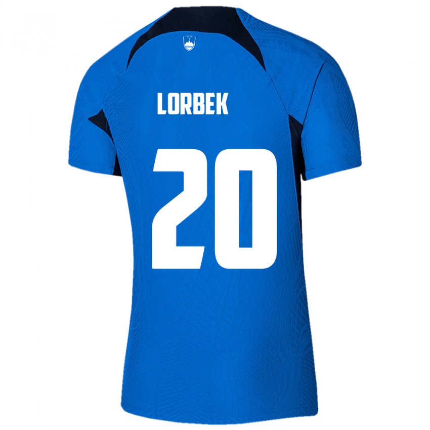 Niño Camiseta Eslovenia Anej Lorbek #20 Azul 2ª Equipación 24-26 La Camisa México