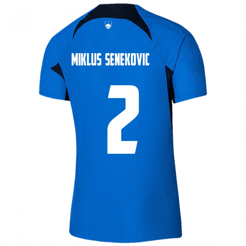 Niño Camiseta Eslovenia Gal Miklus Senekovic #2 Azul 2ª Equipación 24-26 La Camisa México