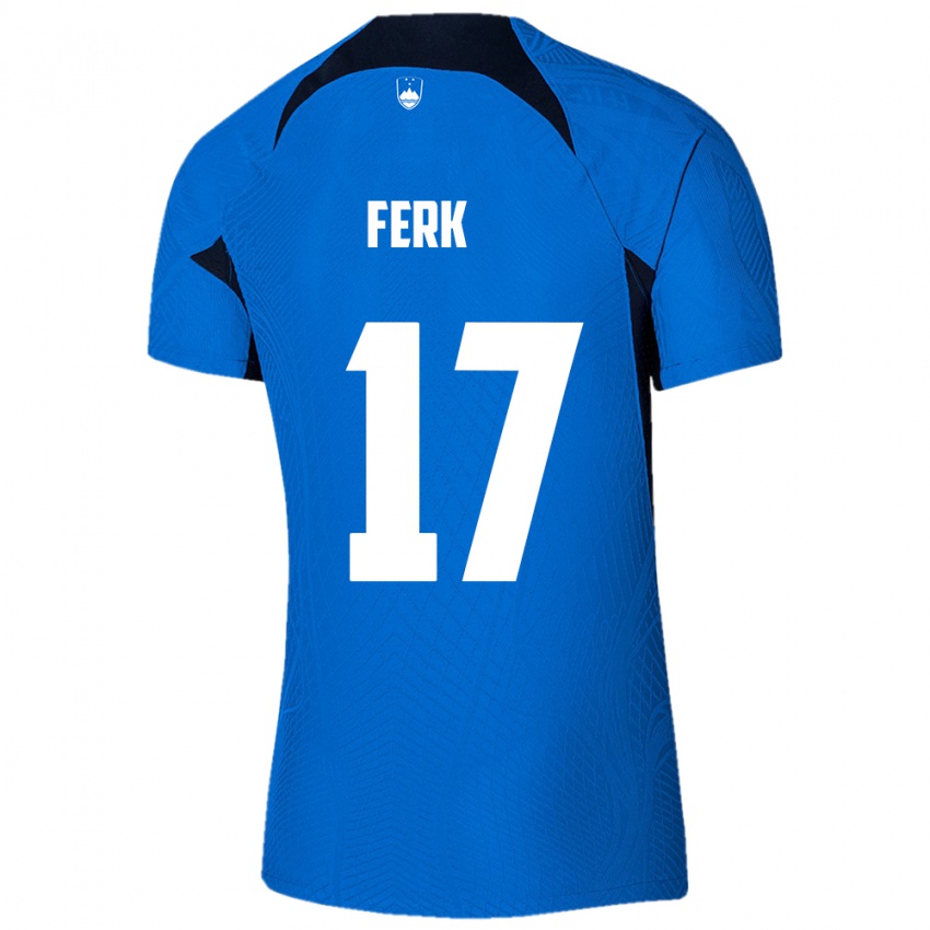 Niño Camiseta Eslovenia Matic Ferk #17 Azul 2ª Equipación 24-26 La Camisa México