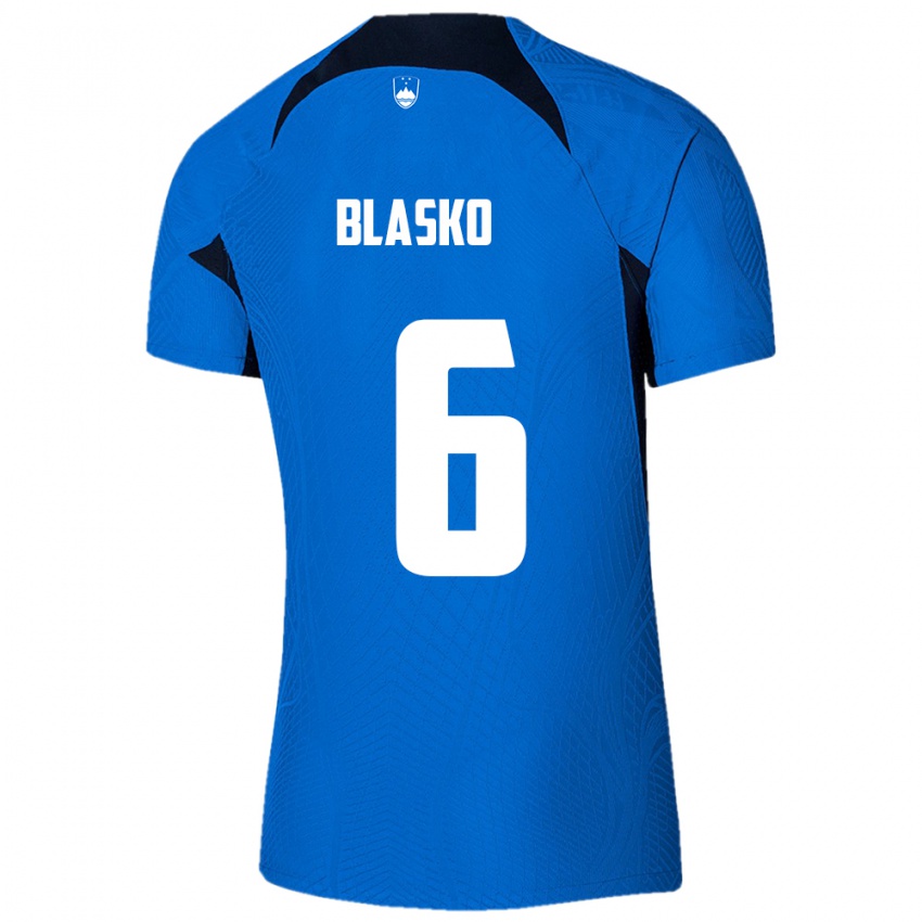 Niño Camiseta Eslovenia Svit Blasko #6 Azul 2ª Equipación 24-26 La Camisa México