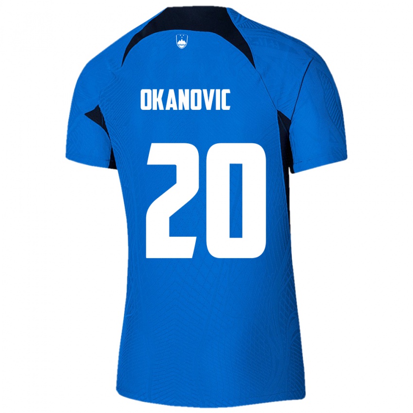 Niño Camiseta Eslovenia Deen Okanovic #20 Azul 2ª Equipación 24-26 La Camisa México