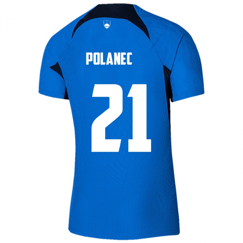 Niño Camiseta Eslovenia Gaj Polanec #21 Azul 2ª Equipación 24-26 La Camisa México