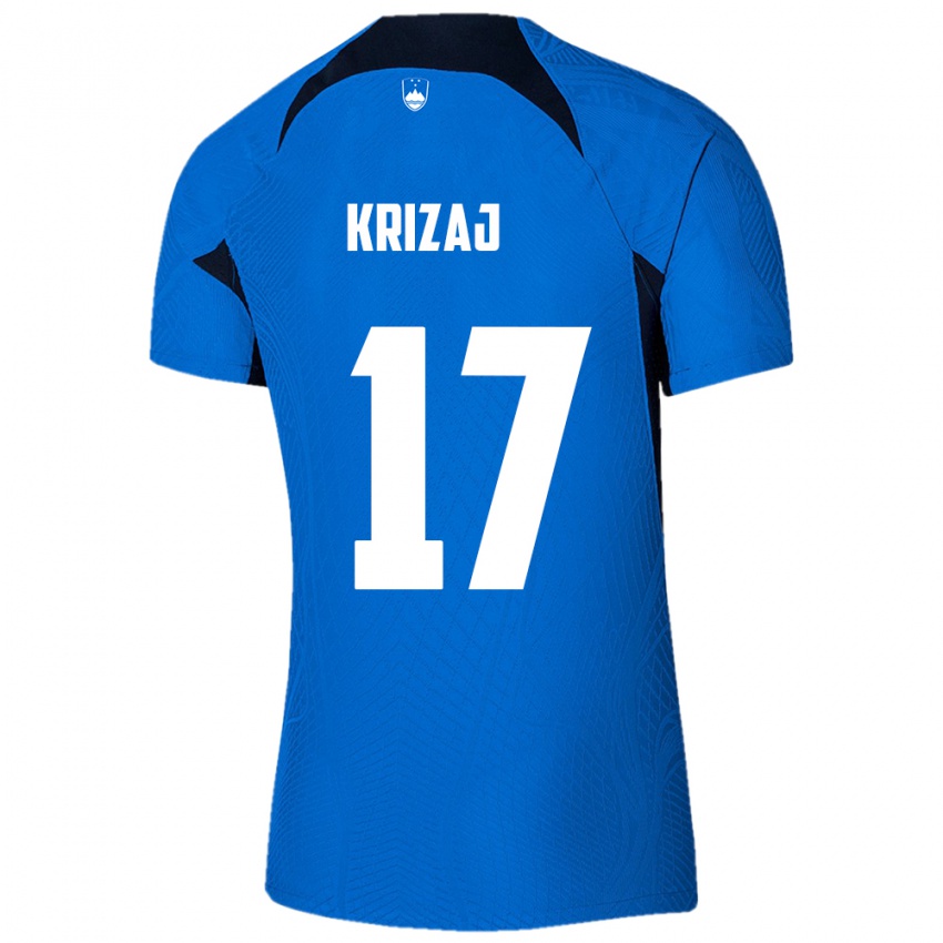 Niño Camiseta Eslovenia Izabela Križaj #17 Azul 2ª Equipación 24-26 La Camisa México