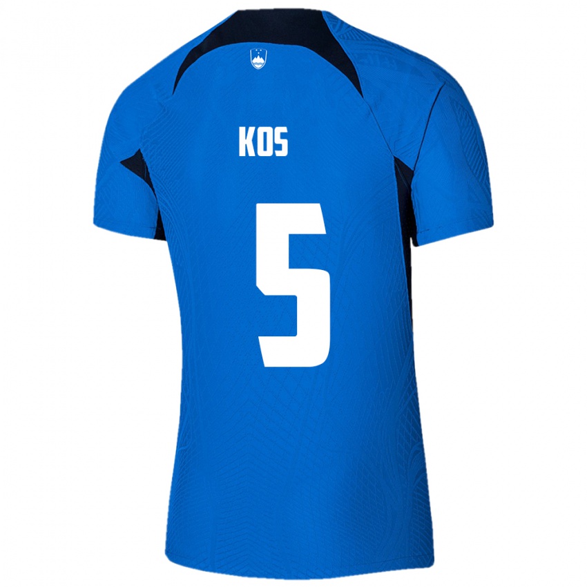 Niño Camiseta Eslovenia Evelina Kos #5 Azul 2ª Equipación 24-26 La Camisa México