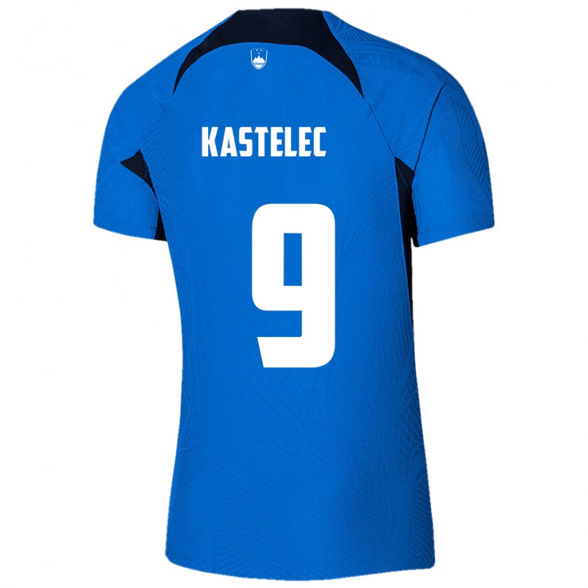 Niño Camiseta Eslovenia Mirjam Kastelec #9 Azul 2ª Equipación 24-26 La Camisa México