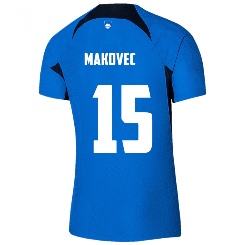 Niño Camiseta Eslovenia Sara Makovec #15 Azul 2ª Equipación 24-26 La Camisa México
