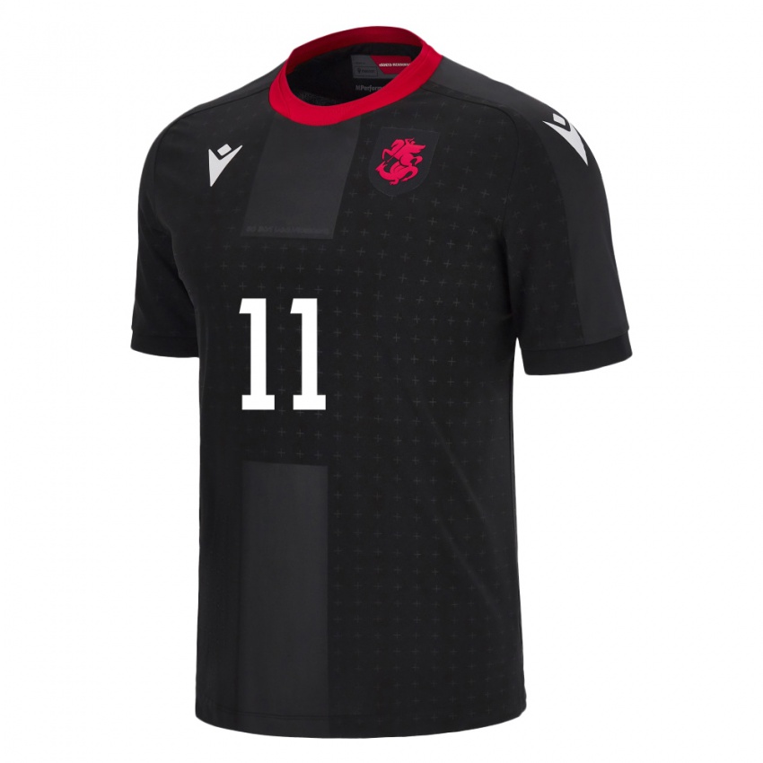 Niño Camiseta Georgia Sofiko Narsia #11 Negro 2ª Equipación 24-26 La Camisa México