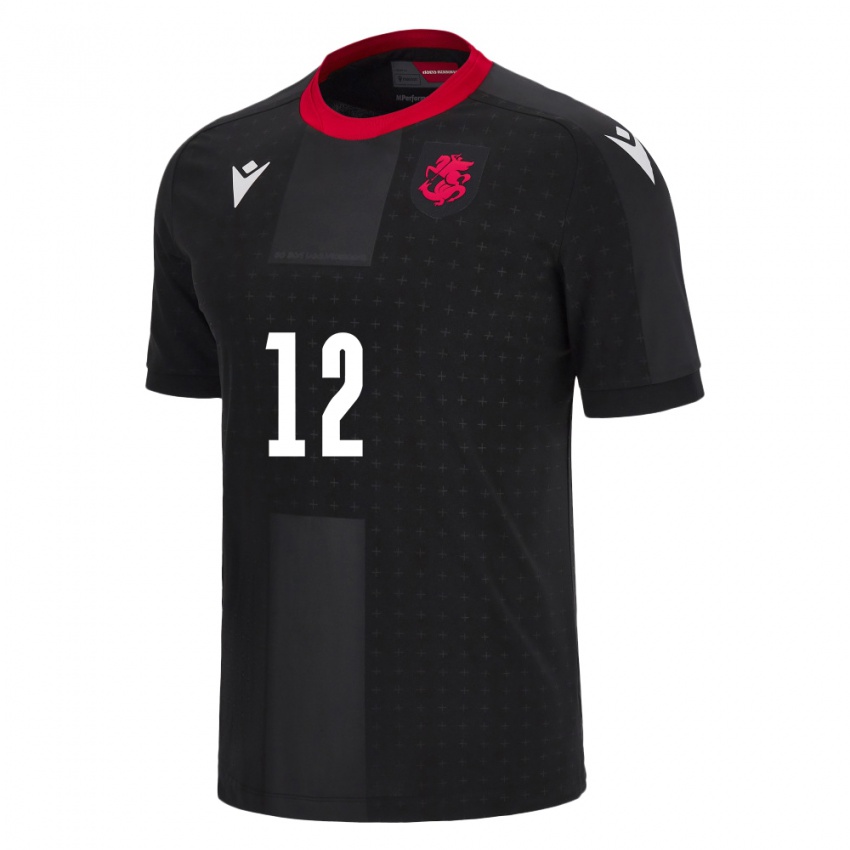 Niño Camiseta Georgia Tatia Gabunia #12 Negro 2ª Equipación 24-26 La Camisa México