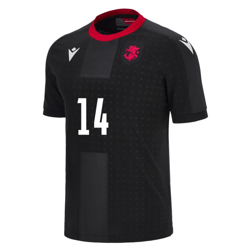 Niño Camiseta Georgia Anastasia Bolkvadze #14 Negro 2ª Equipación 24-26 La Camisa México