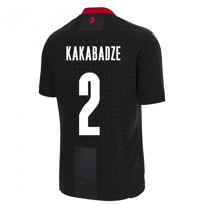 Niño Camiseta Georgia Otar Kakabadze #2 Negro 2ª Equipación 24-26 La Camisa México