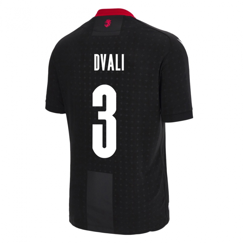 Niño Camiseta Georgia Lasha Dvali #3 Negro 2ª Equipación 24-26 La Camisa México