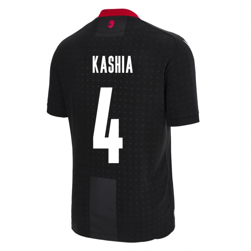 Niño Camiseta Georgia Guram Kashia #4 Negro 2ª Equipación 24-26 La Camisa México