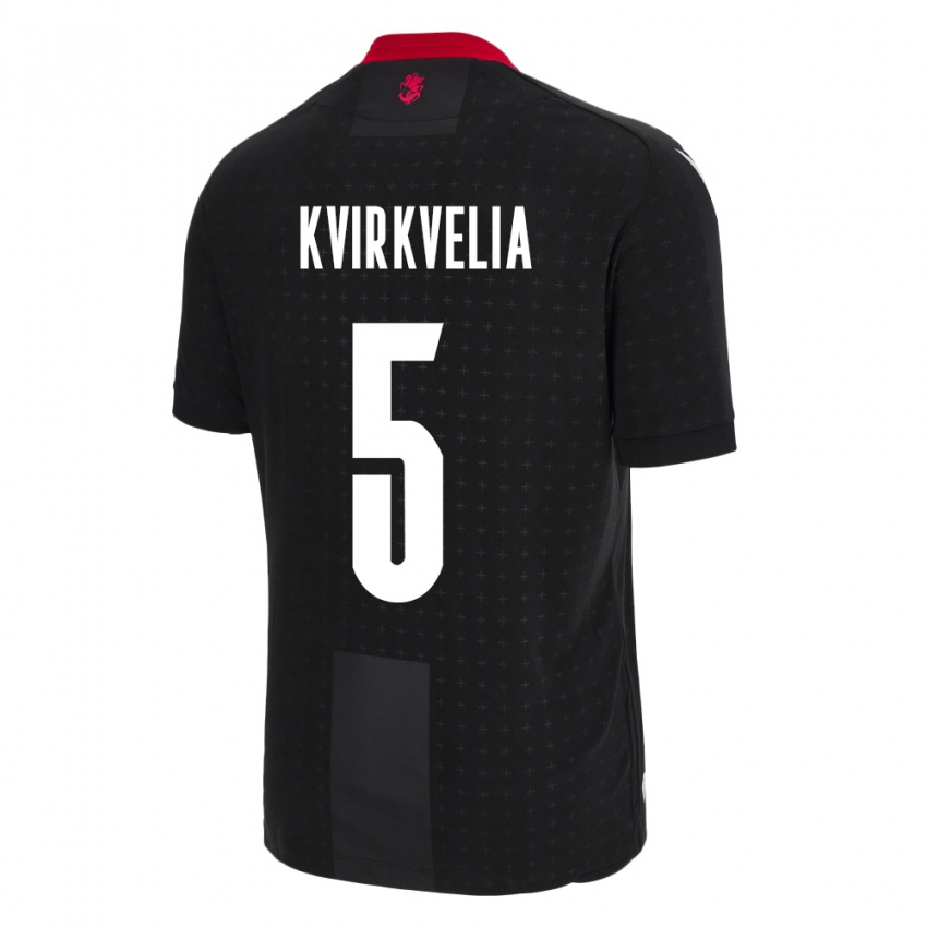 Niño Camiseta Georgia Solomon Kvirkvelia #5 Negro 2ª Equipación 24-26 La Camisa México