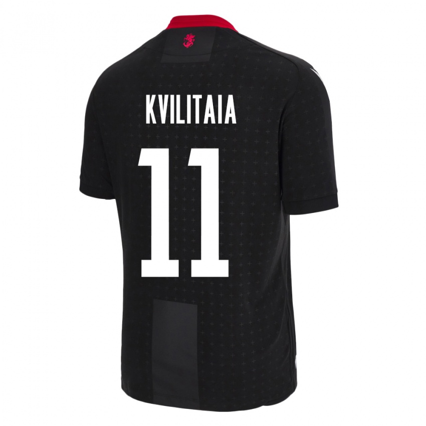 Niño Camiseta Georgia Giorgi Kvilitaia #11 Negro 2ª Equipación 24-26 La Camisa México