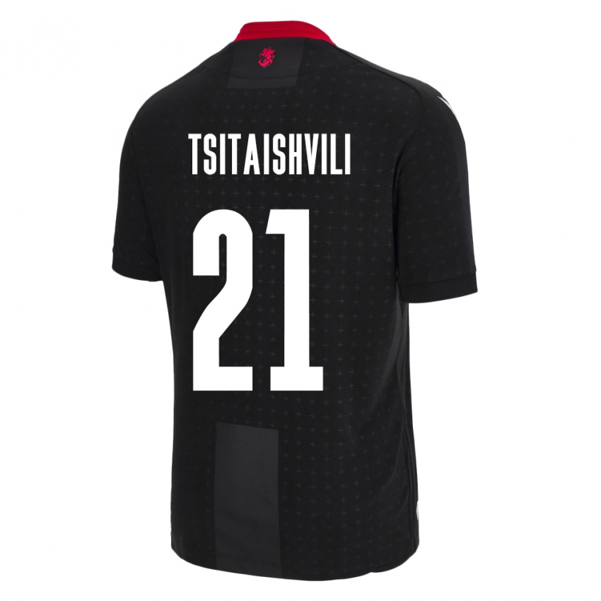 Niño Camiseta Georgia Georgiy Tsitaishvili #21 Negro 2ª Equipación 24-26 La Camisa México