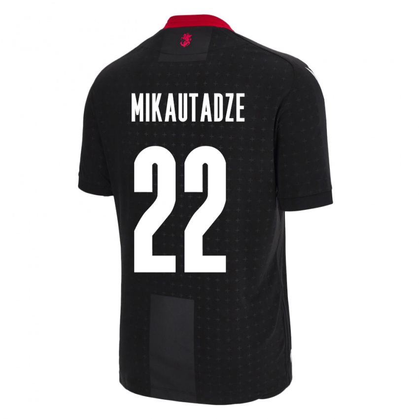 Niño Camiseta Georgia Georges Mikautadze #22 Negro 2ª Equipación 24-26 La Camisa México