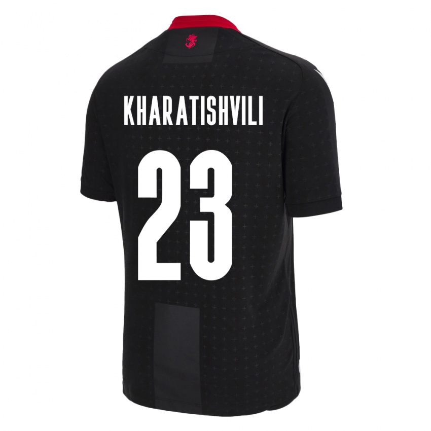 Niño Camiseta Georgia Luka Kharatishvili #23 Negro 2ª Equipación 24-26 La Camisa México