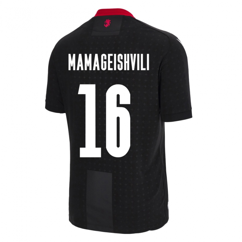 Niño Camiseta Georgia Gizo Mamageishvili #16 Negro 2ª Equipación 24-26 La Camisa México