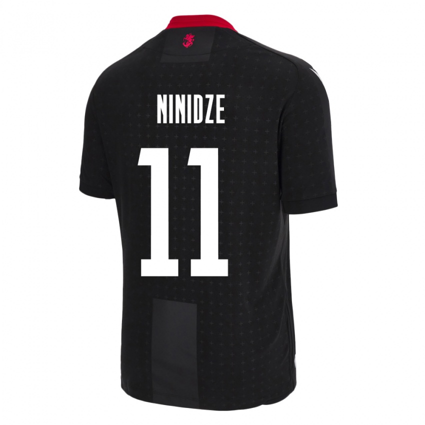 Niño Camiseta Georgia Nikoloz Ninidze #11 Negro 2ª Equipación 24-26 La Camisa México