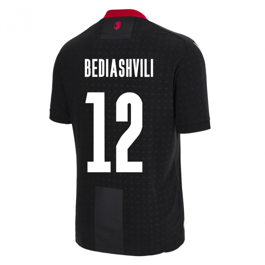 Niño Camiseta Georgia Giorgi Bediashvili #12 Negro 2ª Equipación 24-26 La Camisa México