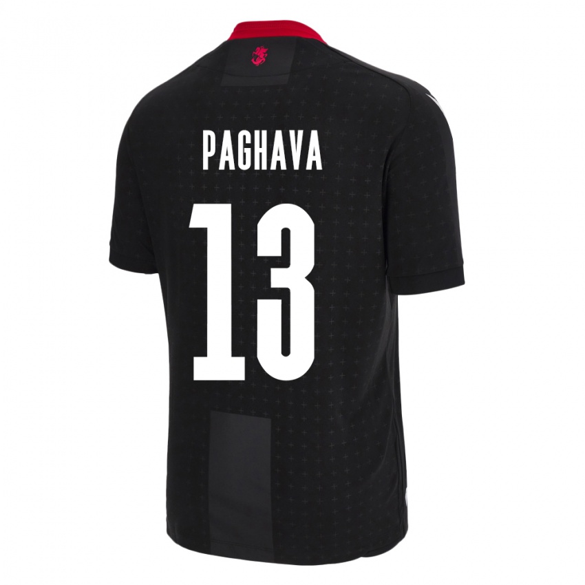 Niño Camiseta Georgia Davit Paghava #13 Negro 2ª Equipación 24-26 La Camisa México