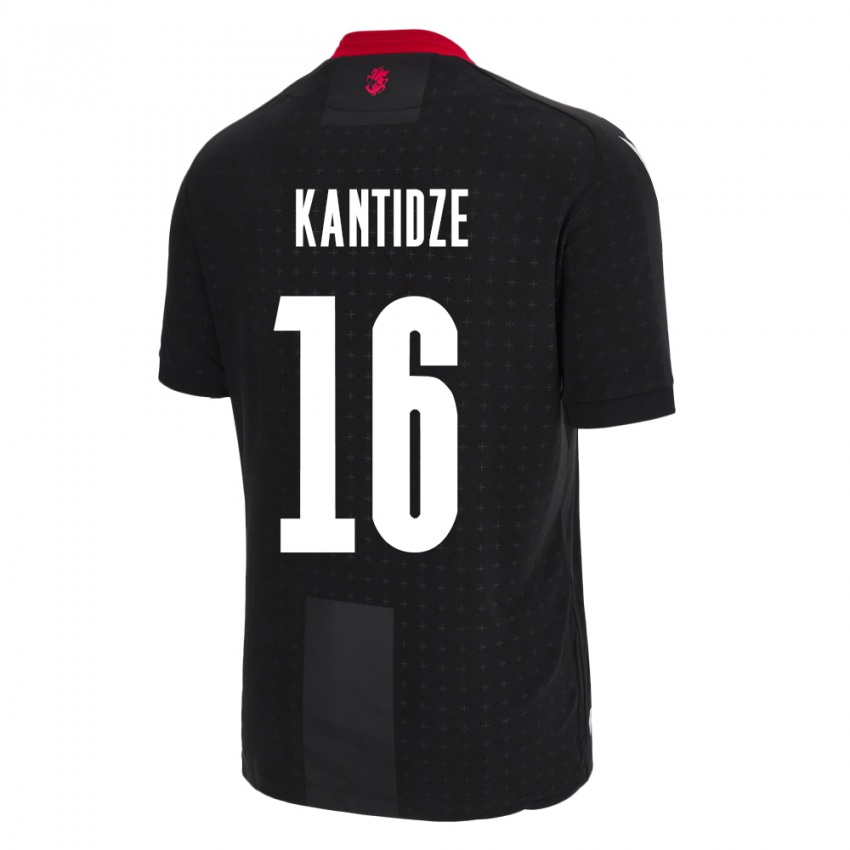 Niño Camiseta Georgia Nikoloz Kantidze #16 Negro 2ª Equipación 24-26 La Camisa México