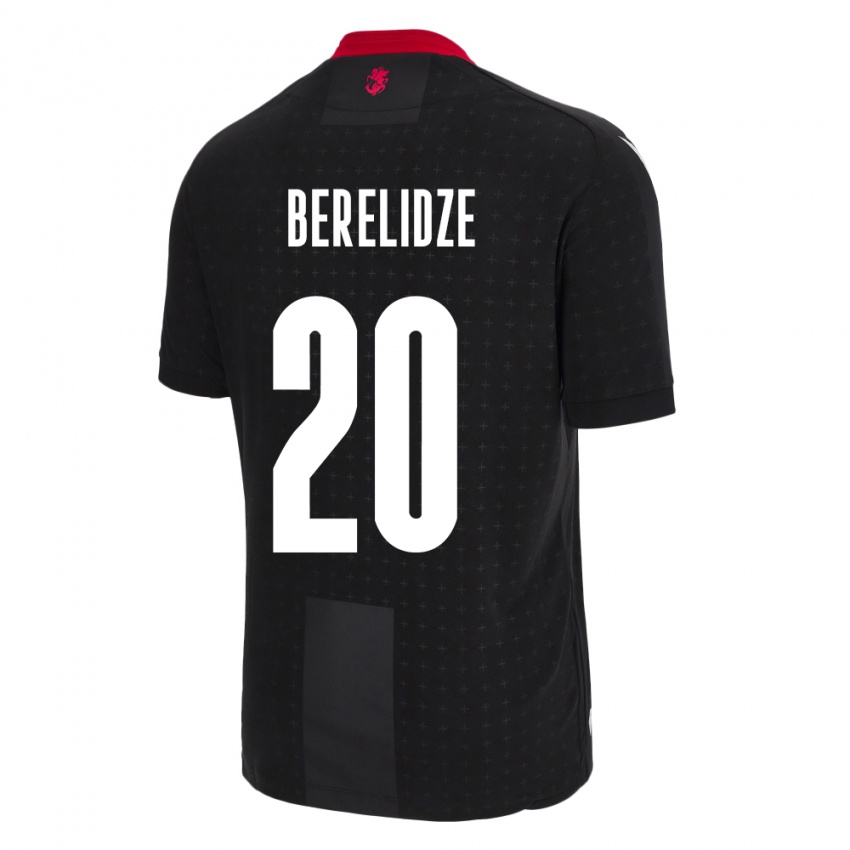 Niño Camiseta Georgia Tsotne Berelidze #20 Negro 2ª Equipación 24-26 La Camisa México