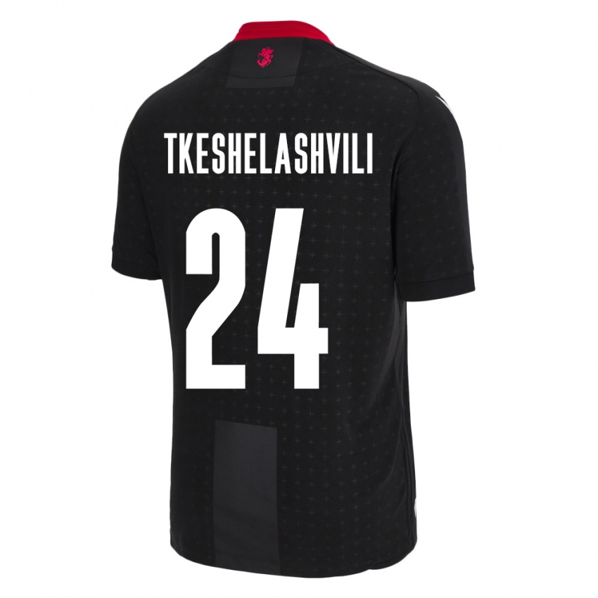 Niño Camiseta Georgia Amiran Tkeshelashvili #24 Negro 2ª Equipación 24-26 La Camisa México