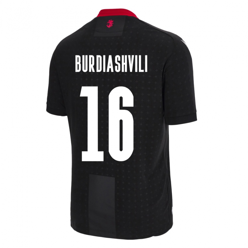 Niño Camiseta Georgia Beka Burdiashvili #16 Negro 2ª Equipación 24-26 La Camisa México