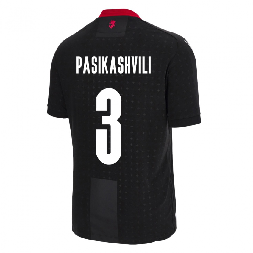 Niño Camiseta Georgia Nino Pasikashvili #3 Negro 2ª Equipación 24-26 La Camisa México