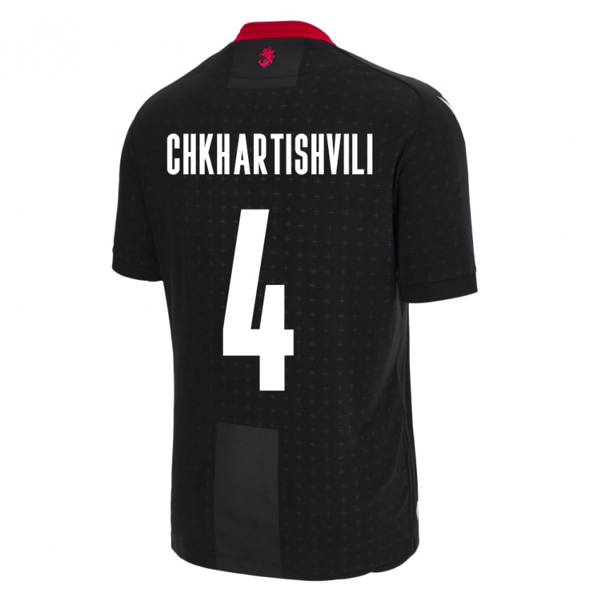 Niño Camiseta Georgia Nino Chkhartishvili #4 Negro 2ª Equipación 24-26 La Camisa México