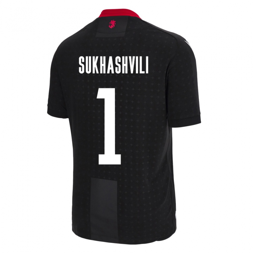 Niño Camiseta Georgia Teona Sukhashvili #1 Negro 2ª Equipación 24-26 La Camisa México