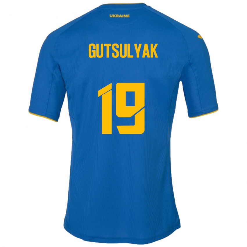 Niño Camiseta Ucrania Oleksiy Gutsulyak #19 Azul 2ª Equipación 24-26 La Camisa México