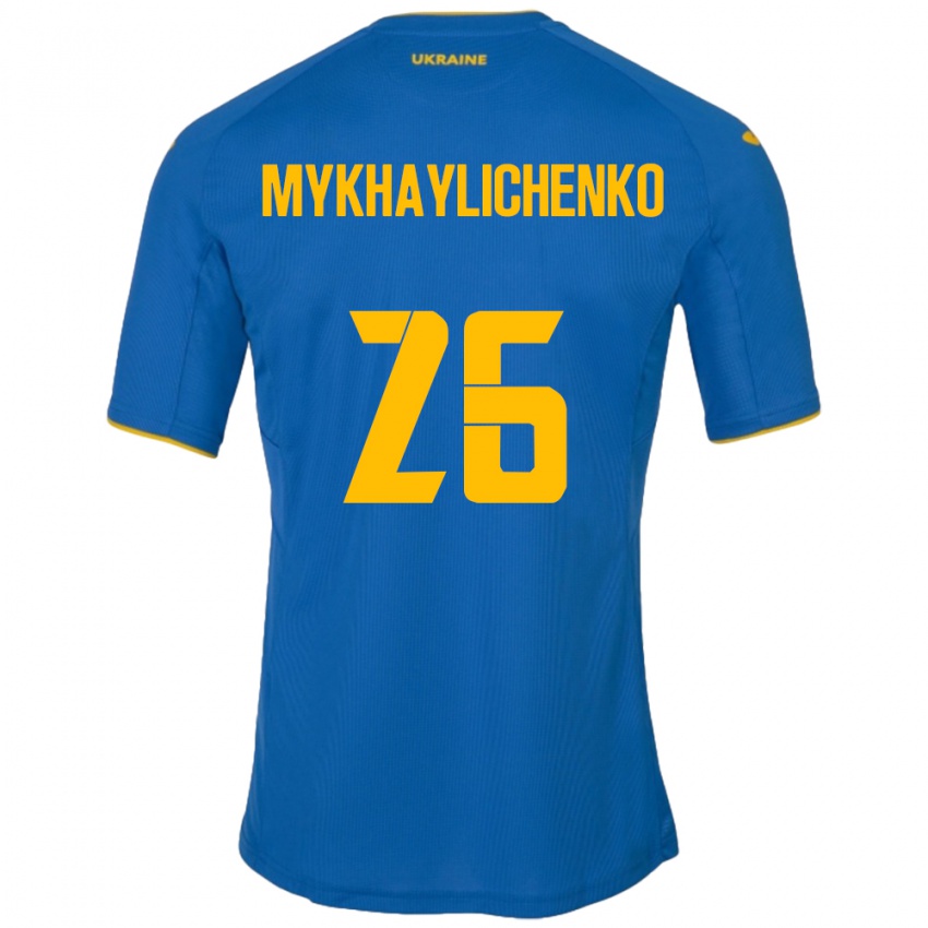 Niño Camiseta Ucrania Bogdan Mykhaylichenko #26 Azul 2ª Equipación 24-26 La Camisa México