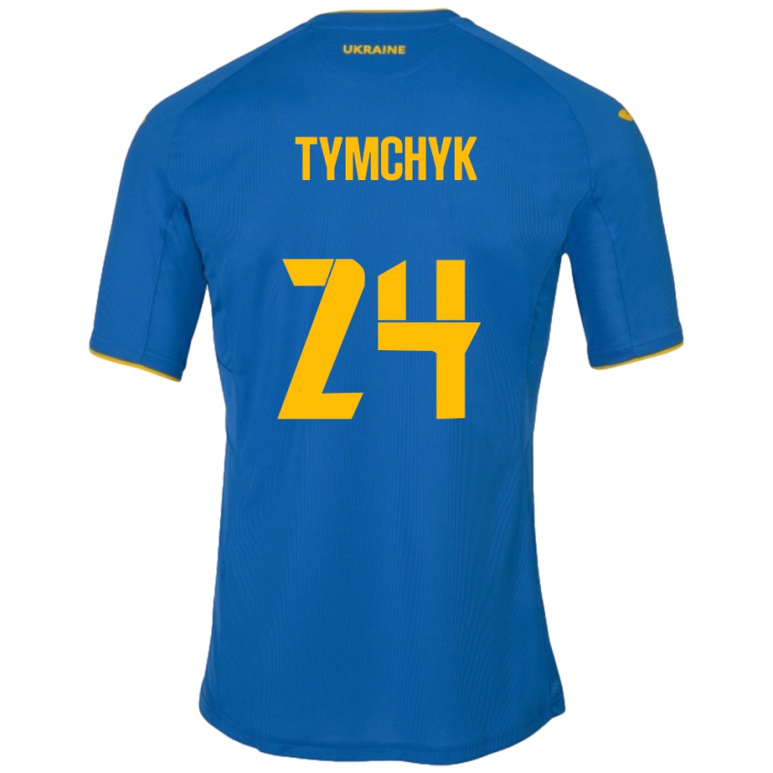 Niño Camiseta Ucrania Oleksandr Tymchyk #24 Azul 2ª Equipación 24-26 La Camisa México