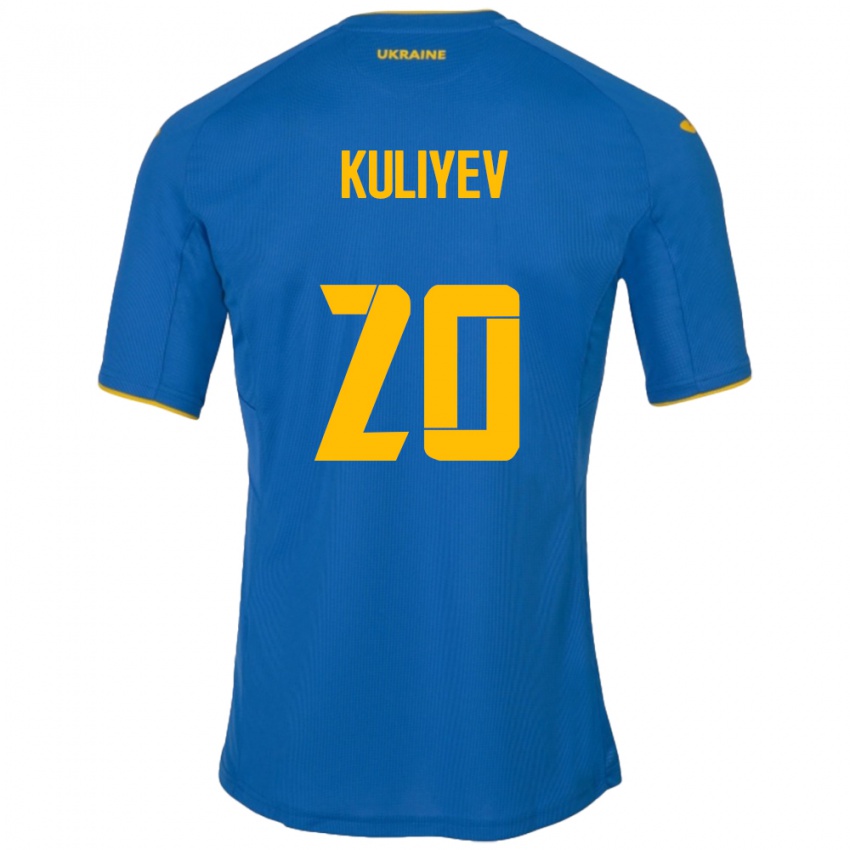 Niño Camiseta Ucrania Eldar Kuliyev #20 Azul 2ª Equipación 24-26 La Camisa México