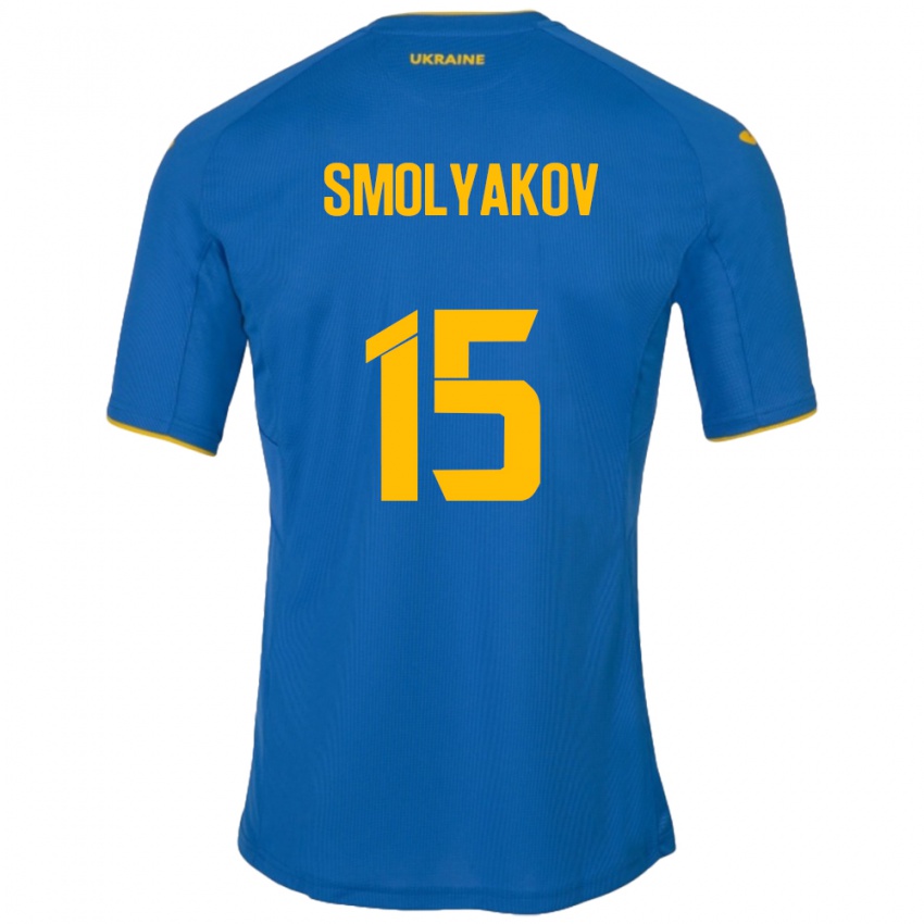 Niño Camiseta Ucrania Artem Smolyakov #15 Azul 2ª Equipación 24-26 La Camisa México