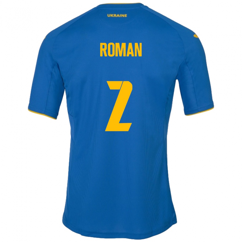 Niño Camiseta Ucrania Vitaliy Roman #2 Azul 2ª Equipación 24-26 La Camisa México