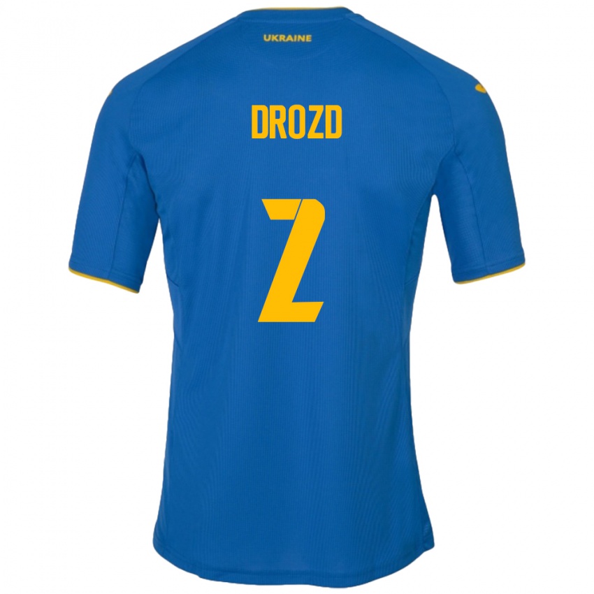 Niño Camiseta Ucrania Anton Drozd #2 Azul 2ª Equipación 24-26 La Camisa México