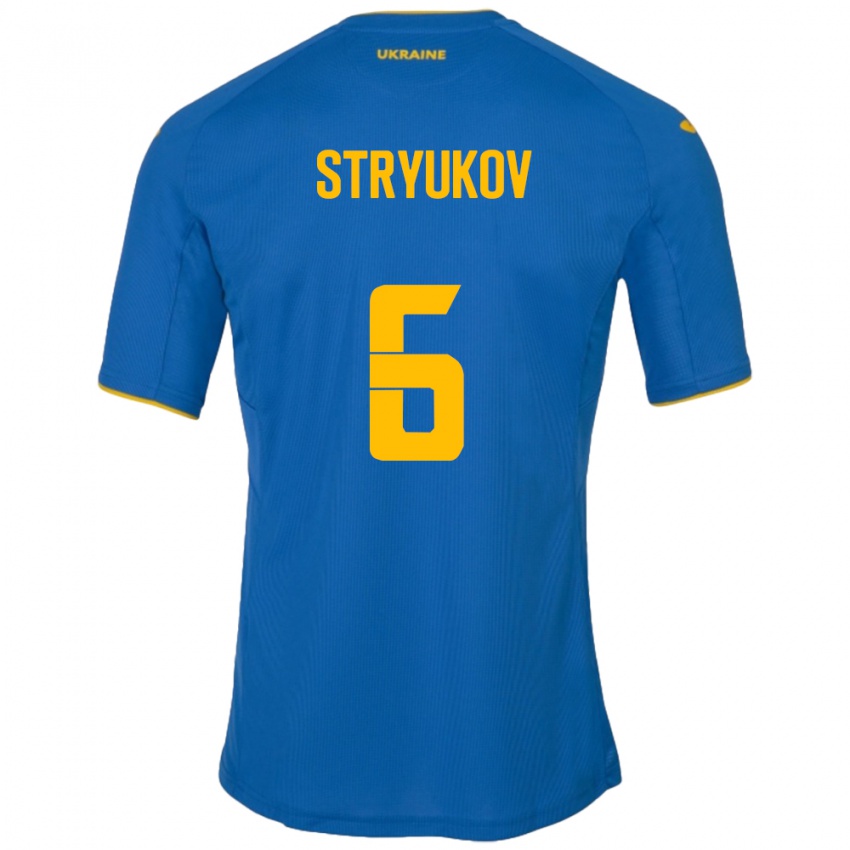 Niño Camiseta Ucrania Maksym Stryukov #6 Azul 2ª Equipación 24-26 La Camisa México