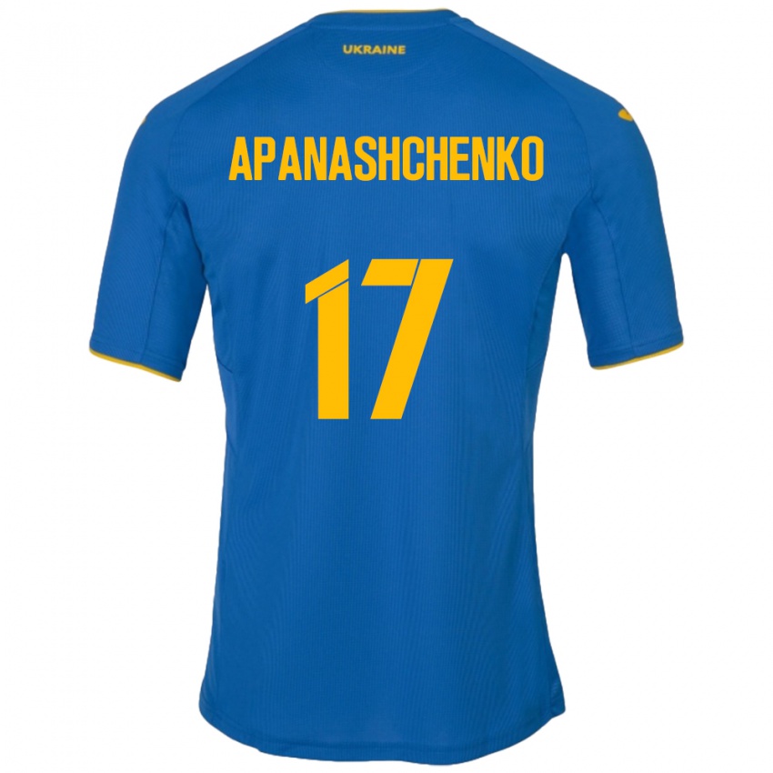 Niño Camiseta Ucrania Daryna Apanashchenko #17 Azul 2ª Equipación 24-26 La Camisa México