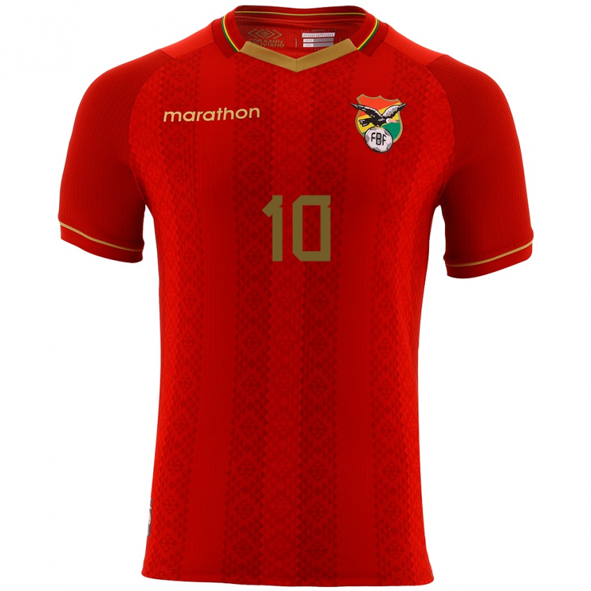 Niño Camiseta Bolivia Ramiro Vaca #10 Rojo 2ª Equipación 24-26 La Camisa México