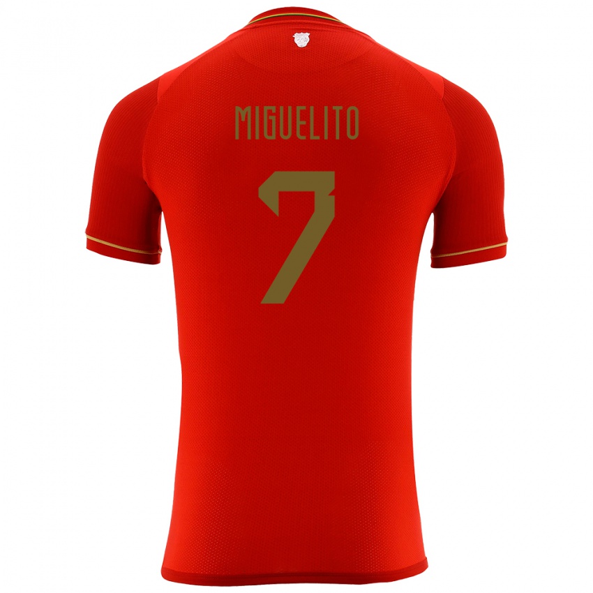 Niño Camiseta Bolivia Miguelito #7 Rojo 2ª Equipación 24-26 La Camisa México