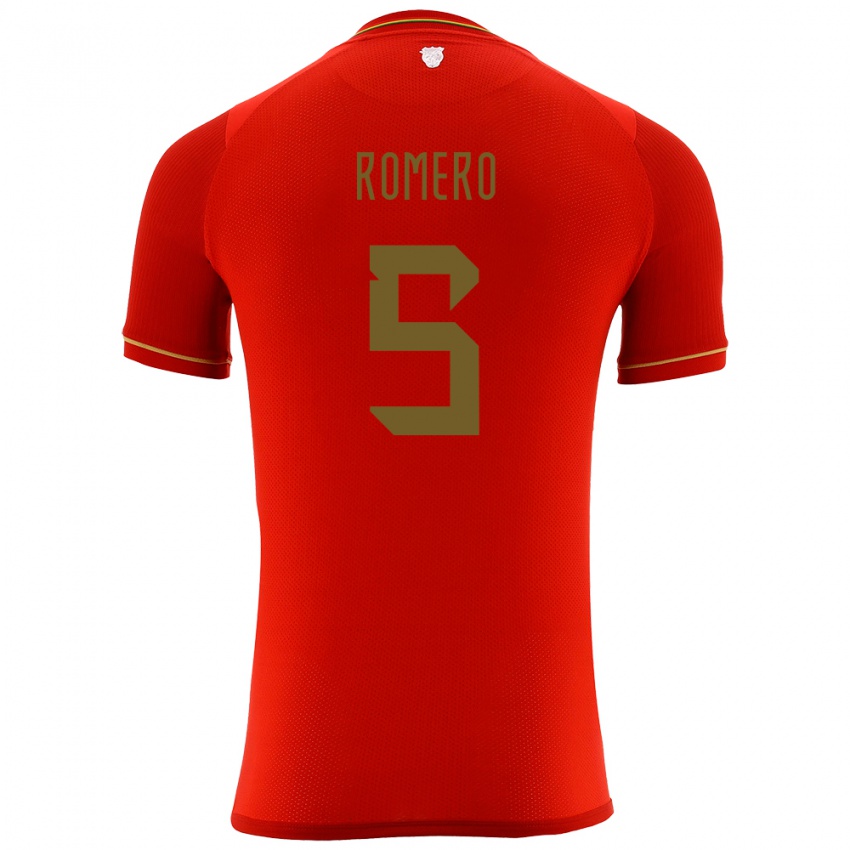 Niño Camiseta Bolivia César Romero #5 Rojo 2ª Equipación 24-26 La Camisa México